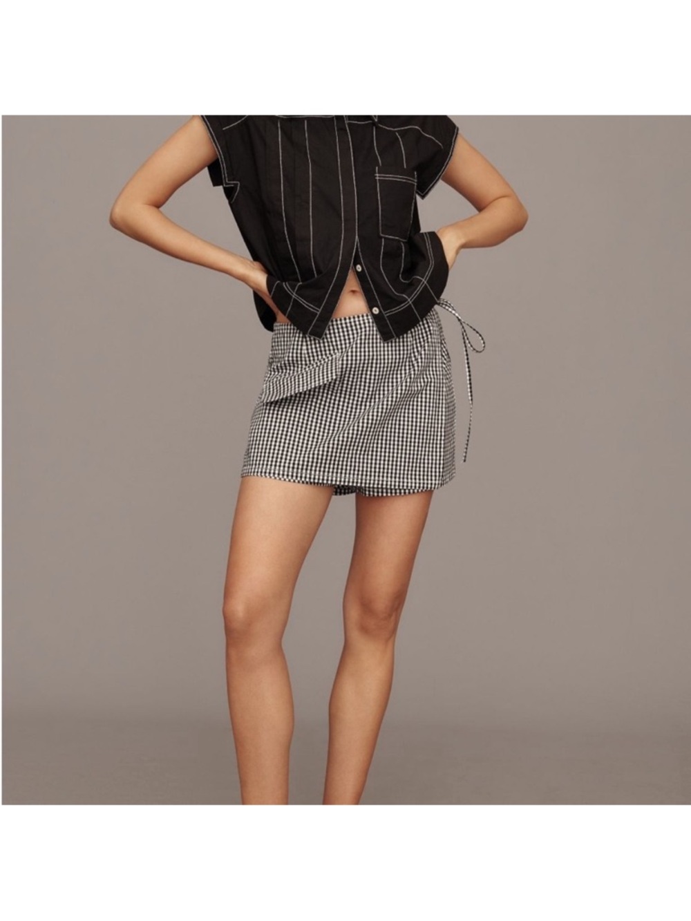 Anthropologie Maeve gingham apron skort - Picture 2 of 3